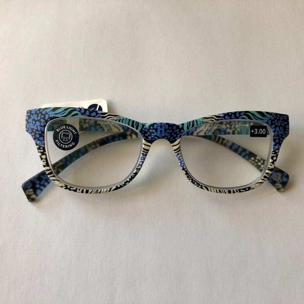 New Blue Lynx Peepers Blue‎ Light Blocking Reading Glasses +3.00